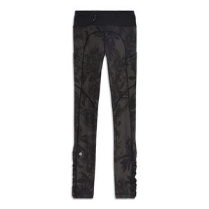 Lululemon Womens Speed Legging Brisk Bloom Black Soot/Black Size 4